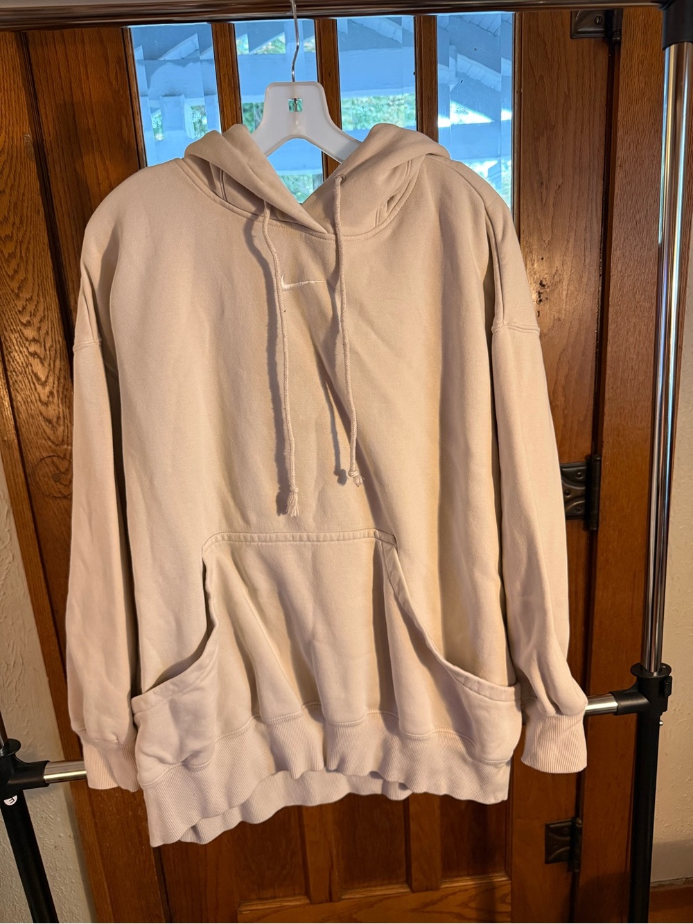 Nike Beige Oversized Hoodie Sweatshirt